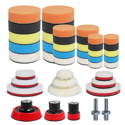 Car Foam Polishing Buffing Kit, Polishing Buffing Pads, Wool Pads,Polishing & Buffing Wheels, for Headlights & Body Foam Wax & Buffer Kits (27)
