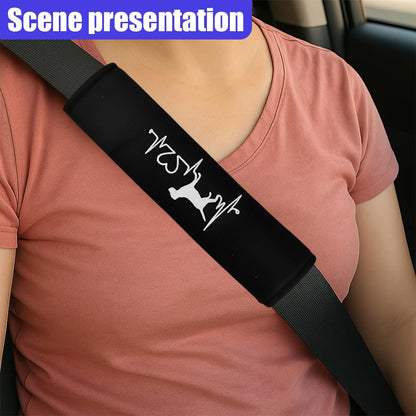 2PCS Car Seat Belt Covers, Breathable Soft Seat Strap Cushion Pad for Neck Shoulder Protection, Universal Safety Vehicle Interior Harness Pad Accessories for Cars, SUVs, Trucks (Cat)