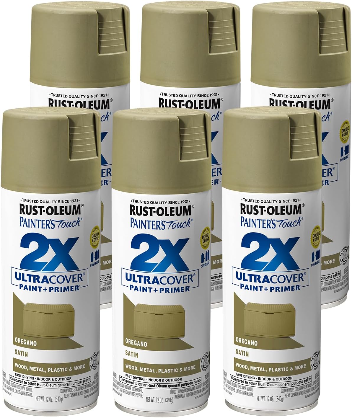 Rust-Oleum 334029 Painter's Touch 2X Ultra Cover Spray Paint, 12 oz, Gloss Clear - Colors C