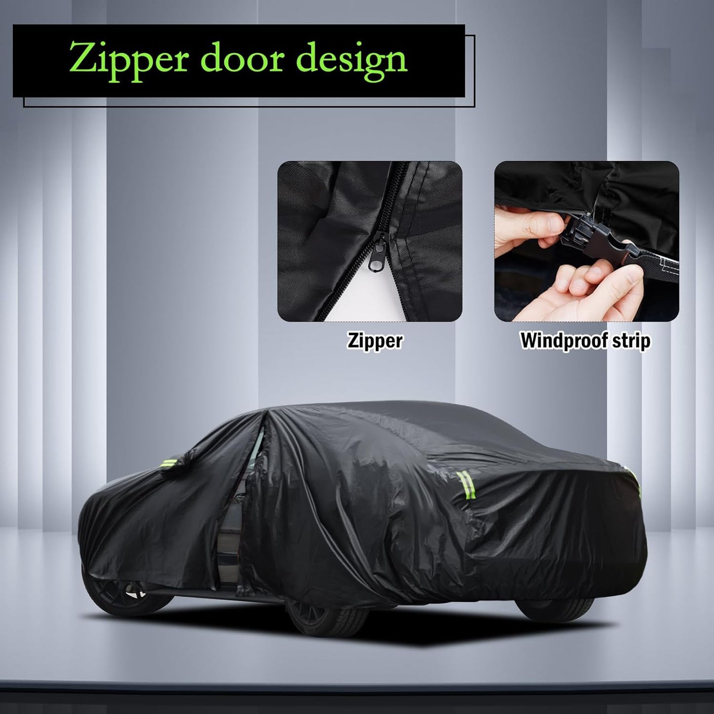 Car Cover Custom Fit for Toyota Corolla 2000-2025, Honda Civic 1991-2025, Waterproof All Weather Full Exterior Cover Rain Sun Protector Car Cover with Door Zipper