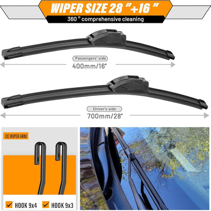 AUTOBOO 26"+19" Windshield Wipers Replacement for Tesla Model 3 2017 2018 2019 2020 2021 2022 2023 2024 2025 Model Y 2020 2021 2022 2023-2025 -Original Factory Quality (Pack of 2) - Colors B