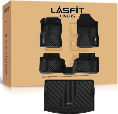 LASFIT Floor Mats Fits for Hyundai Sonata 2020-2026 (Only for FWD & Gas) & Kia K5 2021-2025 (Only for FWD) Custom Fit TPE All Weather Floor Liners Car Mats Accessories, Black