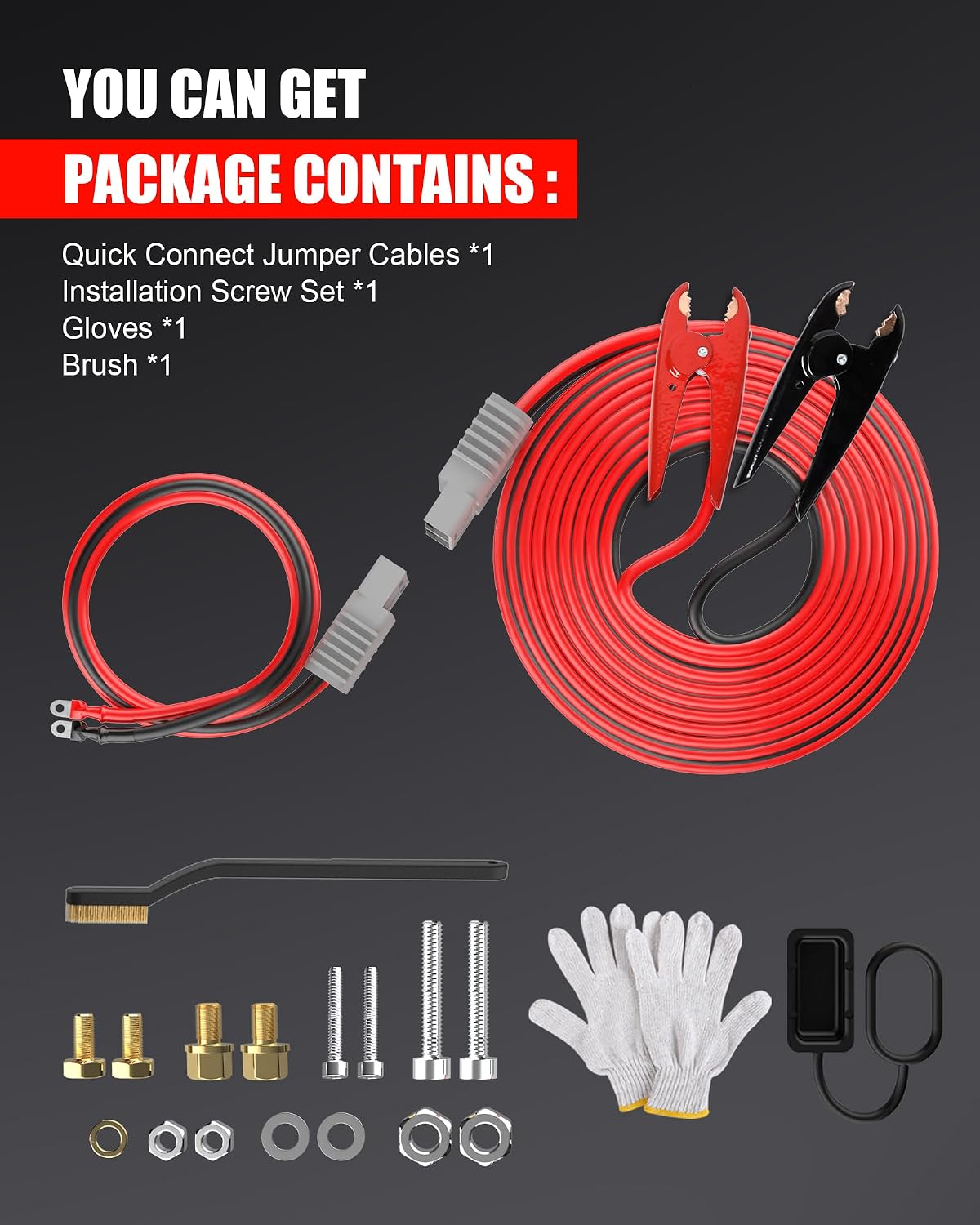 NOONE 2 Gauge Jumper Cable Heavy Duty Car Battery Clamps, for Jump Starting Dead or Weak Batteries Booster Cables with S7 Reverse Polarity Protection and Carry (2 Gauge 20 Feet)