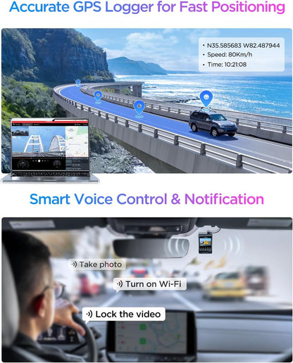 VIOFO A329S 4K 60FPS Dash Cam Front and Rear, 4K+2K Dual Dash Camera for Cars, Power Saving Parking Mode, Wi-Fi 6 App Control, Dual STARVIS 2 Sensors, Supports up to 4TB SSD