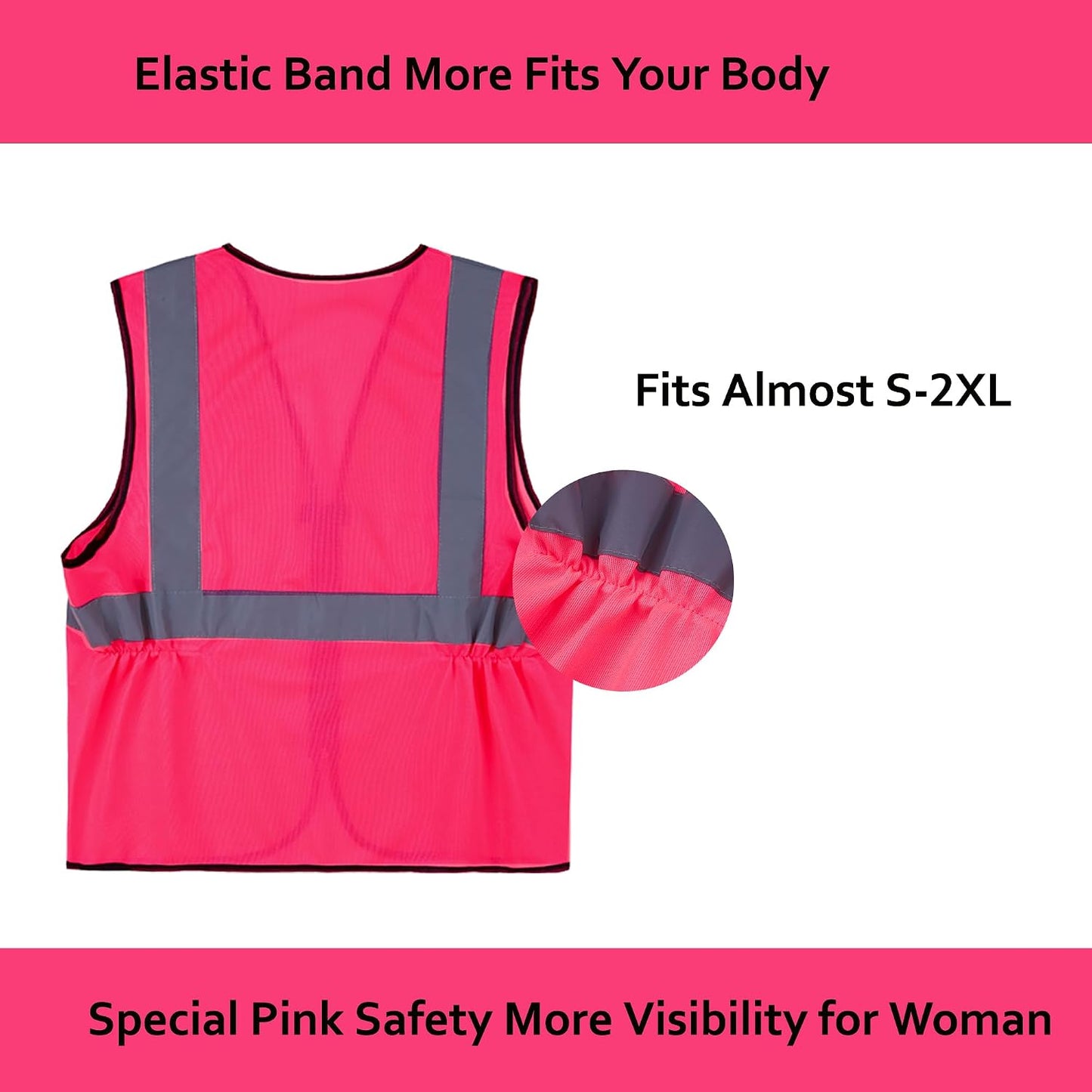 Safety Vests 10 Pack - Yellow Reflective High Visibility Construction ANSI Class 2 Work Vest for Men,Woman,Hi Vis Vest Mesh and Neon Silver Strip