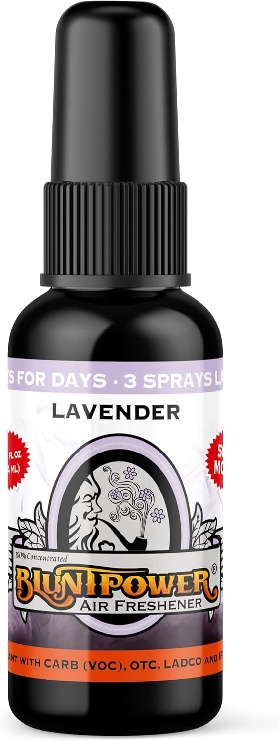 BluntPower (Baby Powder, 1 Pack) Concentrated Air Freshener Spray - Oil-Based Room Diffuser Spray - Long-Lasting Bathroom Scent, Car Freshener & Odor Eliminator - Colors B