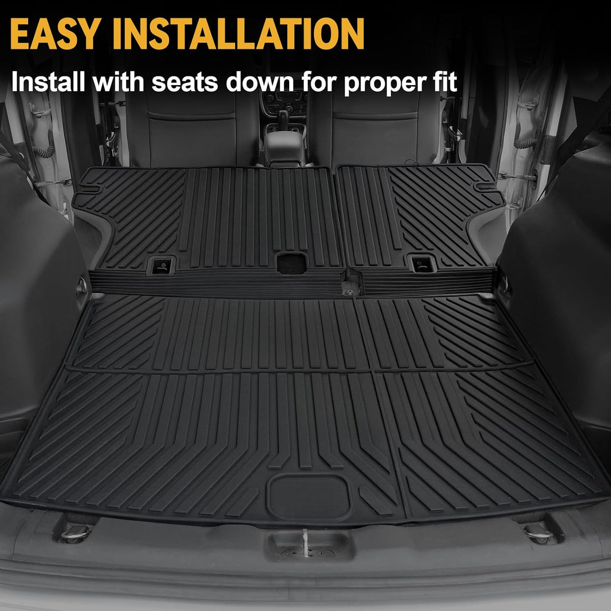 Floor Mats for Jeep Cherokee 2019-2023, All Weather Floor Mats Trunk Cargo Liner with Backrest Protectors and Door Sill Guards Accessories, Full Coverage Set