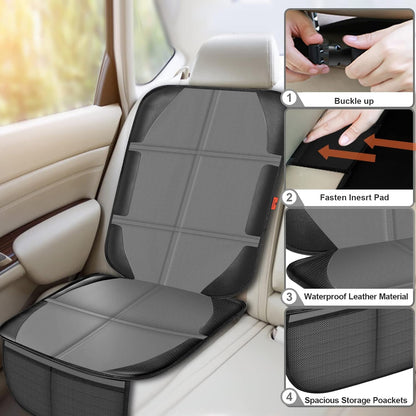 XHYANG Car Seat Protector,Auto Car Seat Protectors Baby Carseat Waterproof & Durable 600D Fabric for Child Baby Car Seat Mat Vehicle Pet Cover 2 Storage Pockets (2 Pack)