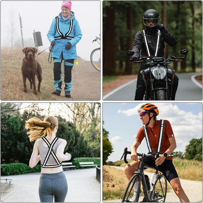 Tenalleys 2 Pack Reflective Vest Running Gear Adjustable High Visibility Reflective Running Safety Vest for Women Men Night Cycling,Hiking, Jogging,Dog Walking