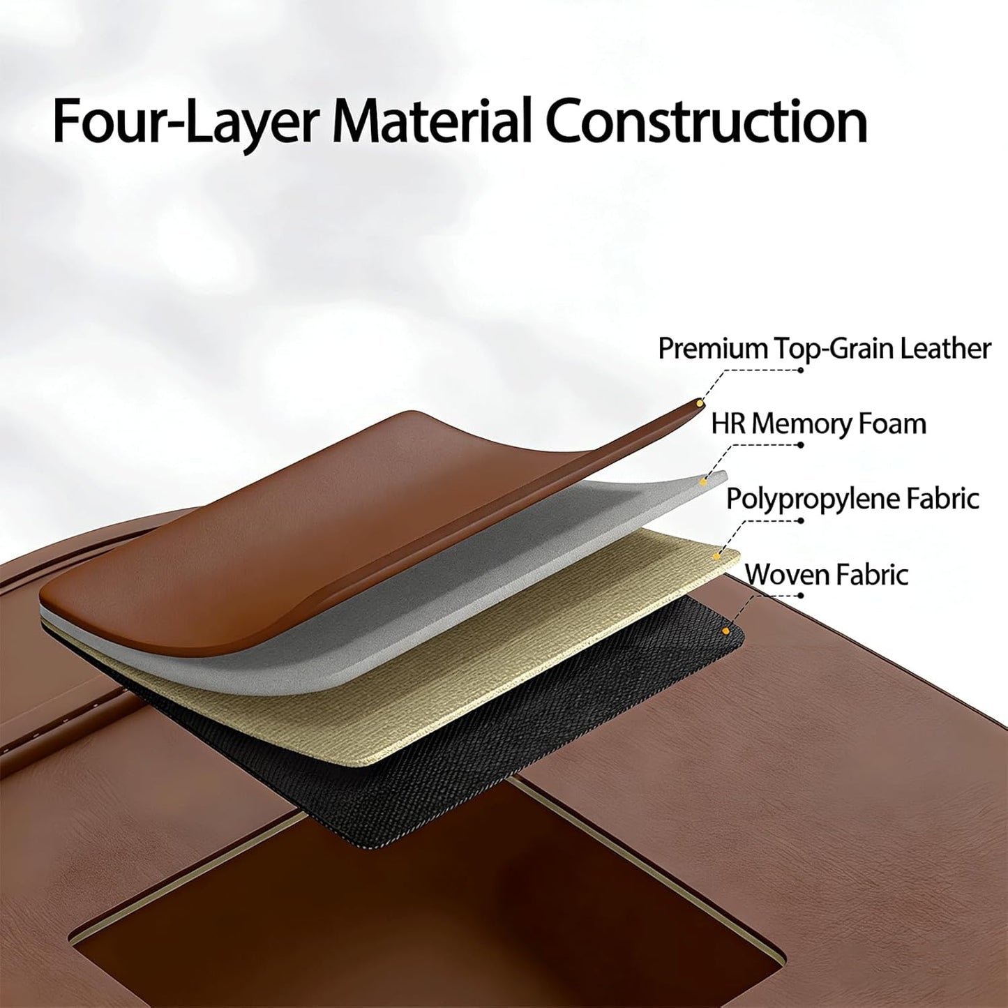 Universal Foldable Car Backseat Organizer with Table Tray, Car Seat Back Protector with Touch Screen Phone Holder, Premium Leather Kick Mats with Storage Pockets Tissue Holder (Brown)