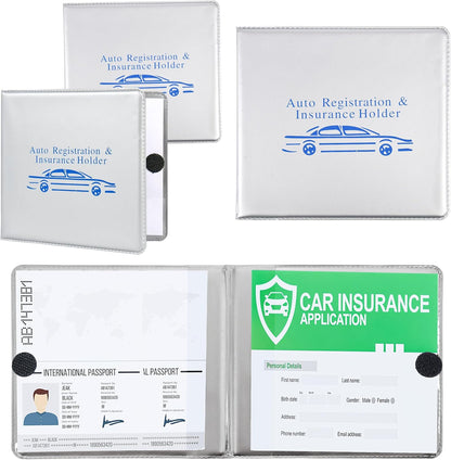Pacific Mailer Auto Registration and Insurance Card Holder 2 Packs Car Document ID Holder Glove Box Organizer Car Accessories, Black