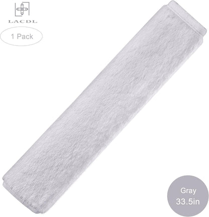 LACDL Extra Long Seatbelt Cover Super Soft Furry for Adults Kids Women & Men, Thick Plush Full Car Seat Belt Strap Cushion, Fluffy Shoulder Pad Protector, Auto Interior Accessories, 1pc, Black, 15.5in