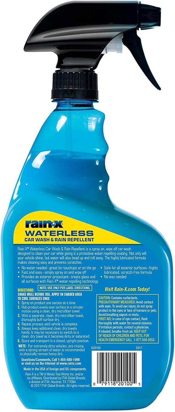 Rain-X 620100-3PK Waterless Car Wash & Rain Repellent, 23 oz. (Pack of 3)