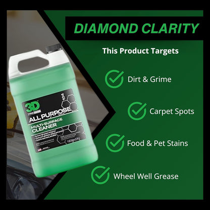 3D All Purpose Cleaner – High-Performance Interior & Exterior Car Cleaner for Vinyl, Leather, Plastic, Fabric, Carpet & More - 16 oz