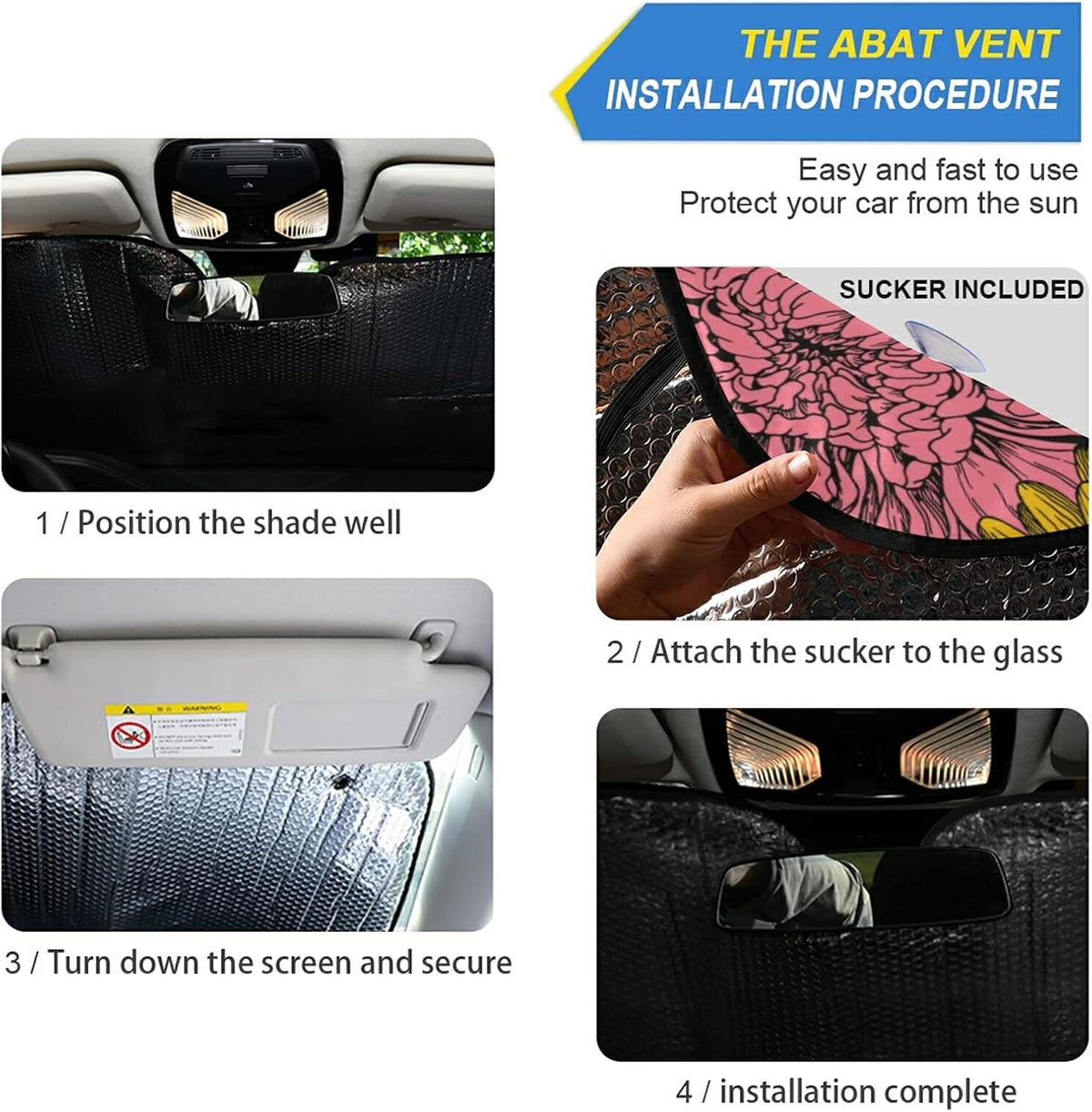 Black Leopard Car Windshield Sun Shade Animal Skin Print Foldable UV Ray Sun Visor Protector Sunshade to Keep Your Vehicle Cool (51" x 27.6")