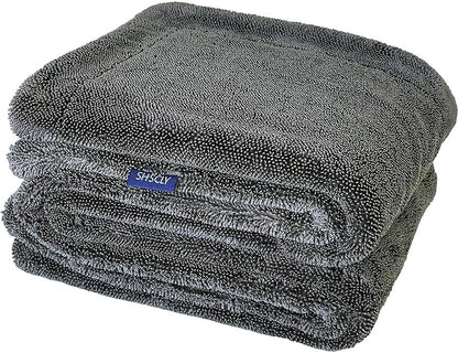 SHSCLY Compact Car Drying Towels, 2 Pack Twist Loop Microfiber Towels, Lightweight and Easy to Control, Highly Absorbent for Cars, Glass, Mirrors and Interior, 20 x 24 Inch