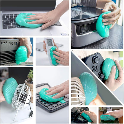 ASFSKY Car Cleaning Gel for Car Detailing Car Cleaning Gel Putty Reusable Keyboard Cleaner Gel Car Putty for Cleaning Dust Universal Cleaning Gel 5 Pack(Green)