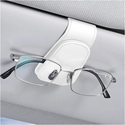 AICEL Sunglasses Holders for Car Sun Visor, Leather Eyeglasses Hanger Mounter, Magnetic Glasses Holder and Ticket Card Clip, Auto Interior Accessories Universal for SUV Pickup Truck