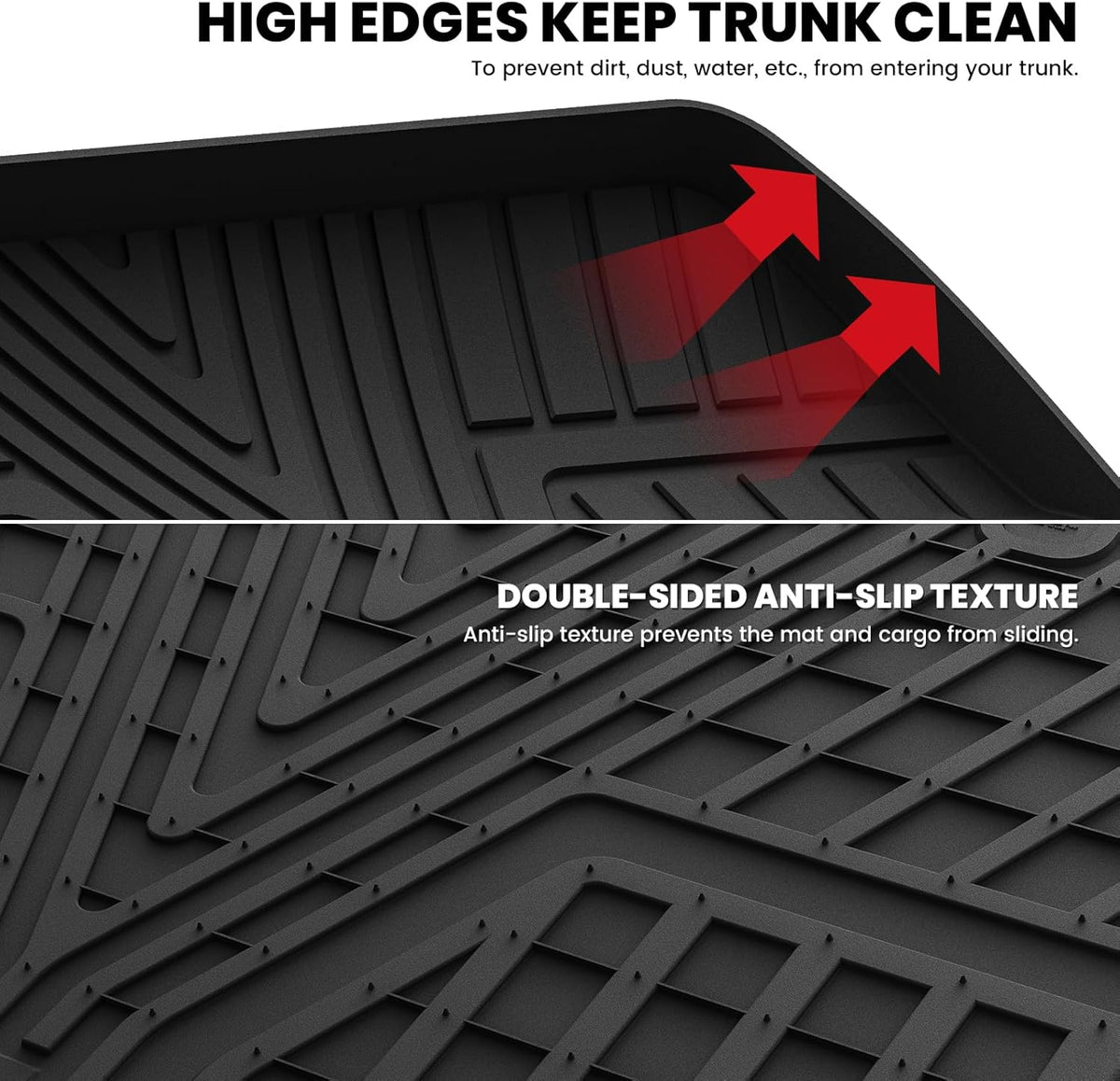 LASFIT Cargo Liner for Honda CR-V 2026 2025 2024 2023 (Gasoline & Hybrid & e:FCEV) All Weather TPE Car Trunk Mat (Upper Position), Cargo Only Black