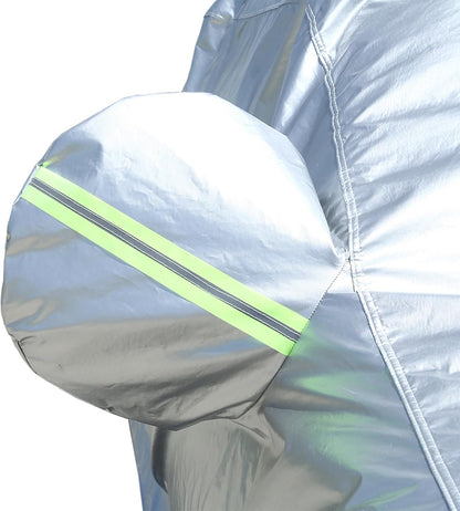 Tecoom Heavy Duty Multiple Layers Car Cover All Weather Waterproof Windproof Reflective Snow Sun Rain Protective Outdoor with Buckles and Belt Fit 191-200 Inches Sedan