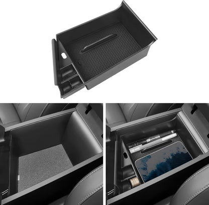 Glove Box Dividers Organizer Compatible with Toyota 2016-2020 2021 2022 2023 Tacoma Accessories Black ABS Material Center Console Organizer