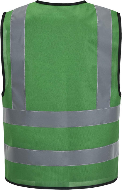 AYKRM 12 colour High visibility viz vest hi vis viz reflective work construction safety vest (XS-8XL) - Colors A