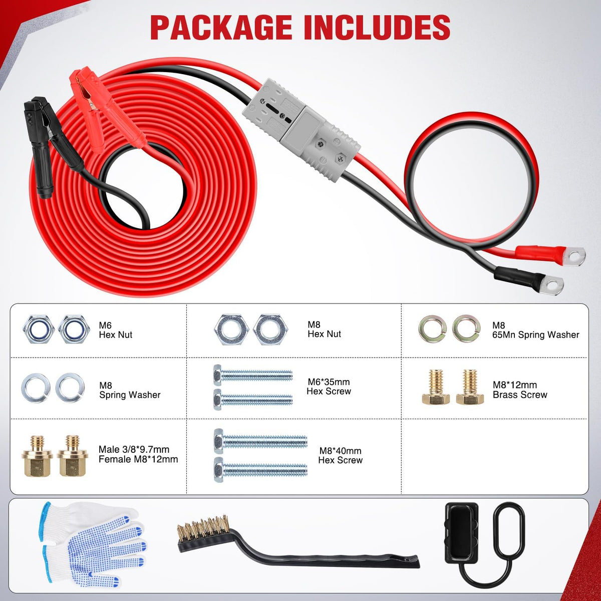 Nilight Jumper Cables for Car Battery 8 Gauge 12 FT Booster Cable Heavy Duty 250 A CCA with Carrying Bag Jump Start Emergency Kit Pickup Vans SUV Sedan Motorcycle