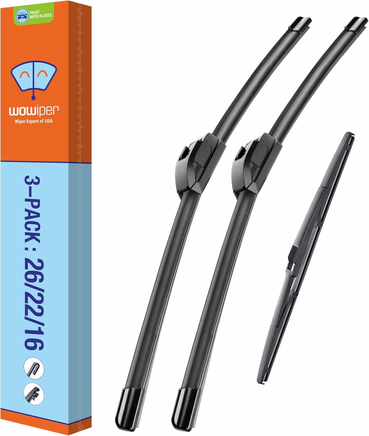 Wiper Blades 26" + 16" Automotive Replacement Windshield Wiper Blades for My Car Premium All-Seasons OE Quality Wipers for Front Windshield(Set of 2)