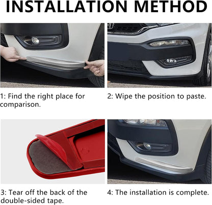 BokWin 4-Packs Black Anti-Collision Patch Bumper Guard Strip Anti-Scratch Bumper Protector Trim Universal for Cars SUV Pickup Truck