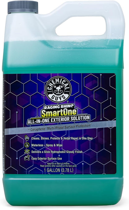 Chemical Guys Raging Rhino Waterless Car Wash And Quick Detailer Spray, No Rinse Exterior Cleaner For Paint, Glass, Wheels, Plastic, And Chrome, Spray And Wipe Shine, 20 Fl Oz