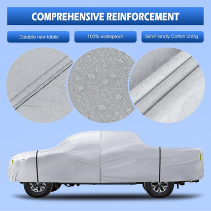 6 Layers Car Cover Waterproof All Weather for Automobiles, Size A3 with Zipper Cotton Fit for Toyota Camry, Honda Accord, Ford Mustang, Chevy Camaro/Malibu,Kia Optima/K5 (187-198 inch)