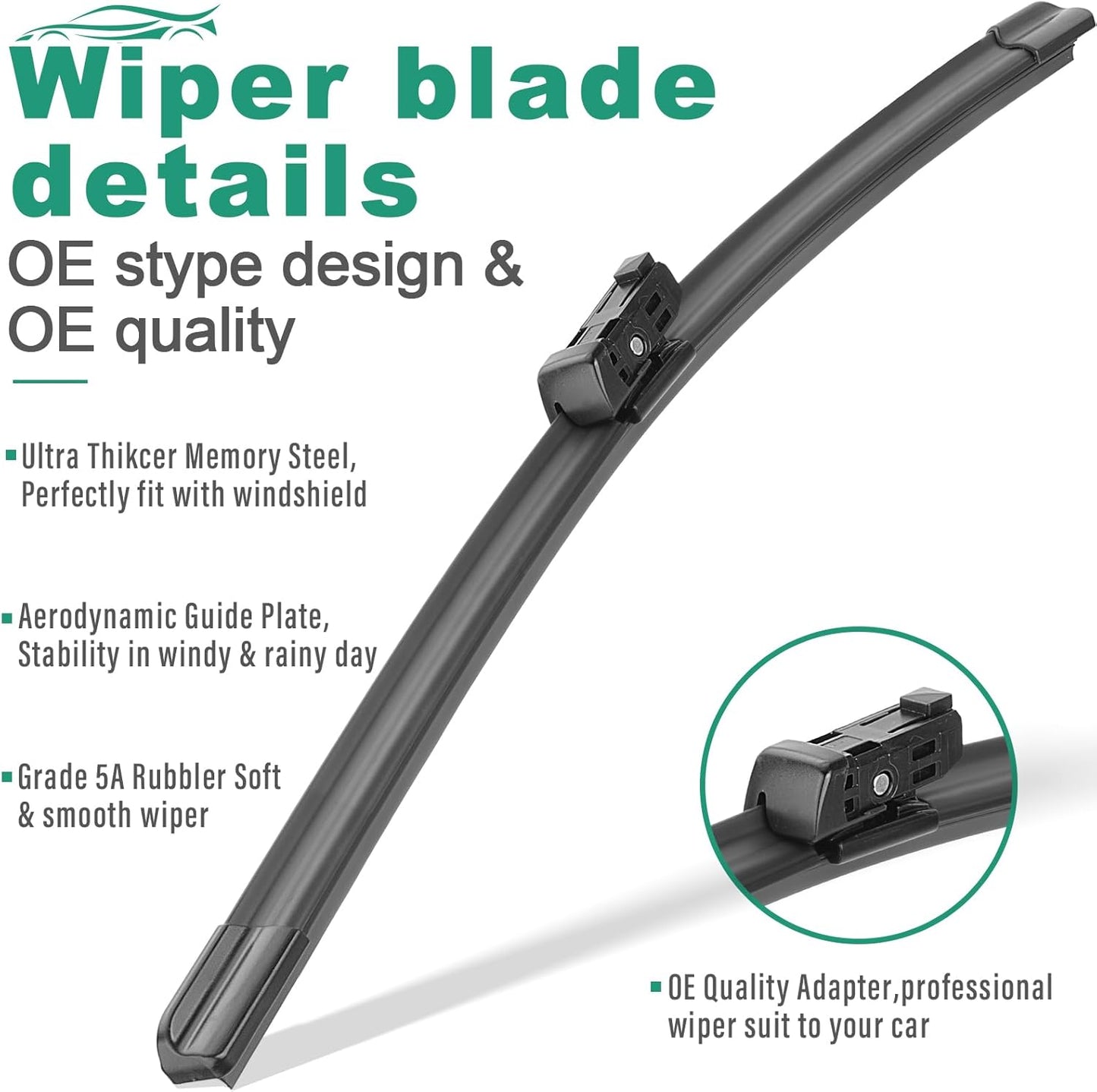 26" 16" 12" Windshield Wiper Blades Replacement for Toyota RAV4 2019 2020 2021 2022 2023 2024 2025 RAV 4 / Mazda 5 2006-2015 Premium All Weather Front Rear Wipers Set - OEM Quality (Pack of 3) - Colors C