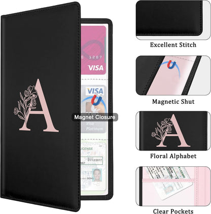 Letter Car Registration and Insurance Holder, with Magnetic Closure for License, Cards and Documents,Vehicle Glove Box Car Organizer, Interior Car Accessories for Women Men (M)