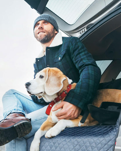 PETICON SUV Cargo Liner for Dogs, Waterproof Trunk Cover for SUVs with Bumper Flap Protector, Scratchproof Durable 600D Oxford Fabric, Non-Slip, Machine Washable