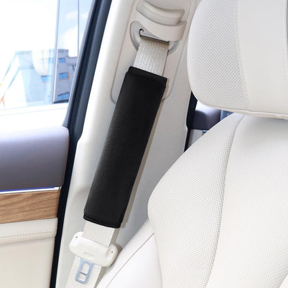 yuntop 2 PCS Car Seat Belt Pads Cover Soft Seat Belt Shoulder Pad Safety Belt Strap Shoulder Pad Comfortable Driving Compatible with Most Cars Helps Protect You Neck and Shoulder (Black)