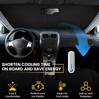 Car Windshield Sun Shade - Foldable Car Sun Shade Windshield for Front Window, Reflector Sunshade Offers Ultimate Protection for Cars Interior (55.2 x 31.5 in)