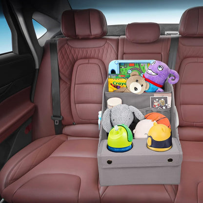 MULISOFT Car Seat Organizer- Backseat Car Organizer with 11 Storages Compartments and 2 Cup Holders, Organizers and Storage, Front Seat for Travel Kids,Black