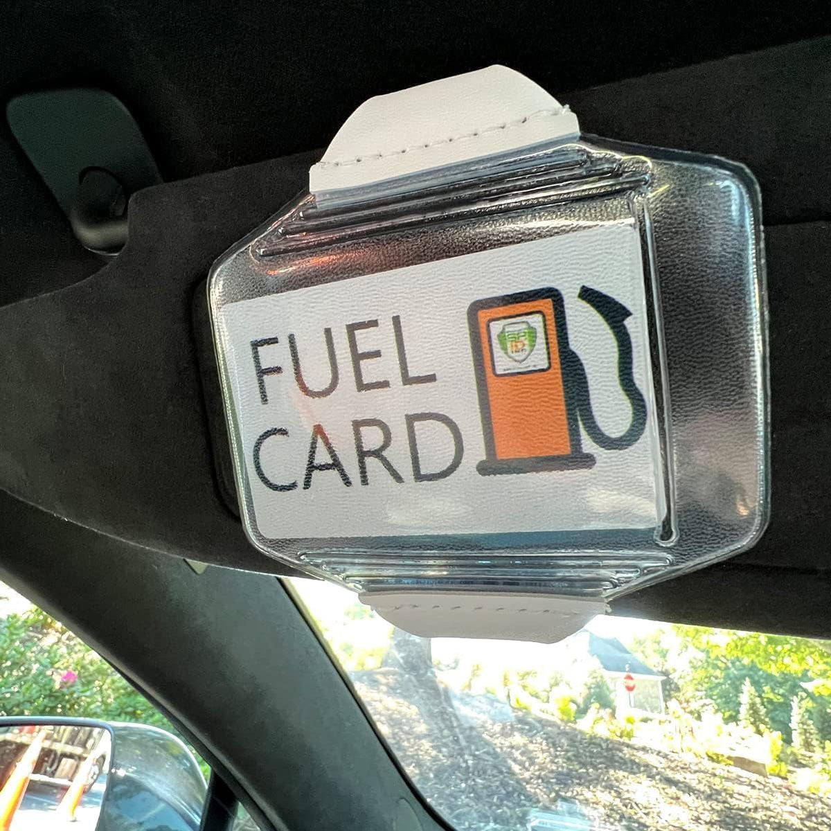 2 Pack - Heavy Duty Visor Fuel Card Holder with Clear Vinyl Pocket - Truck & Car Accessories for Interior - Drivers License, Auto Insurance Card & Fleet Vehicle Gas Log Storage - Specialist ID (Black)