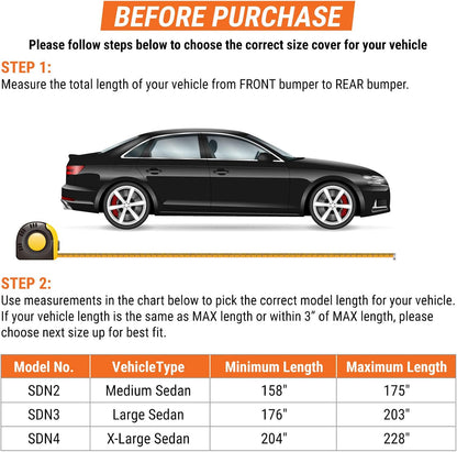 Armor All Heavy Duty Premium All-Weather SUV Car Cover by Season Guard; Max Protection from Sun Rain Wind & Snow for SUV or CUV up to 205" in Length; Indoor & Outdoor Covers; Grey
