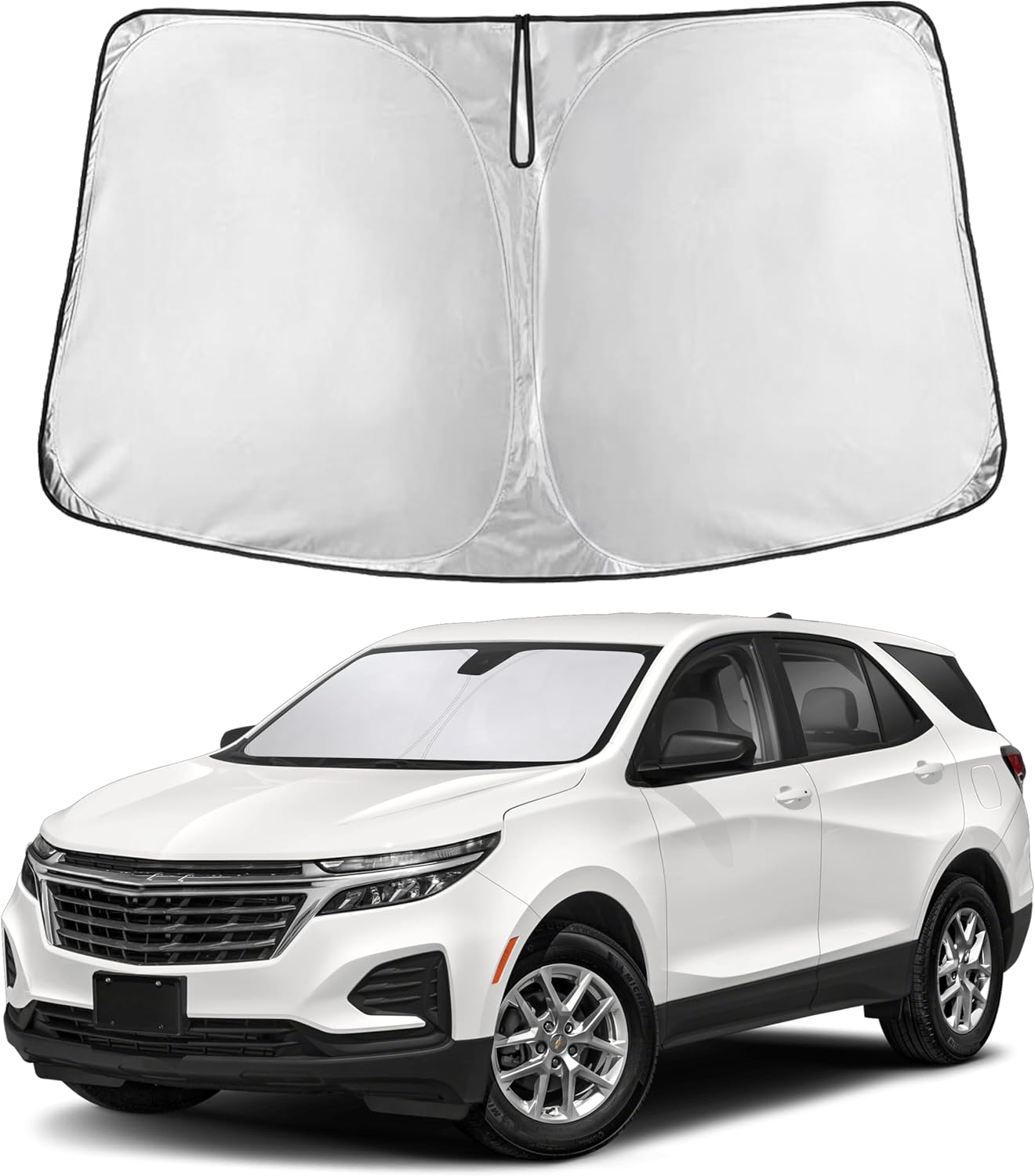 EcoNour Car Windshield Sun Shade | 2025 Upgraded Innovative No-Light-Pass Technology for Maximum Coverage | Foldable Sun Shade Keeps Your Vehicle Cool | Must-Have Car Accessories | Small (59" x 29") - Colors J