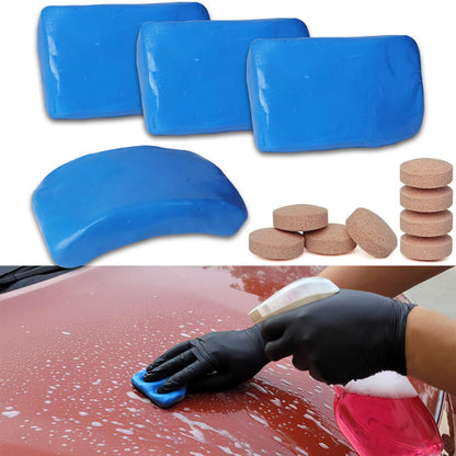 8 Pack Car Clay Bars Auto Detailing 400g and Clay bar Lubricant Tablets 8 Pack (1pcs=16 oz) Clay bar kit for Car Detailing (50g/1 Pack) (Grey)