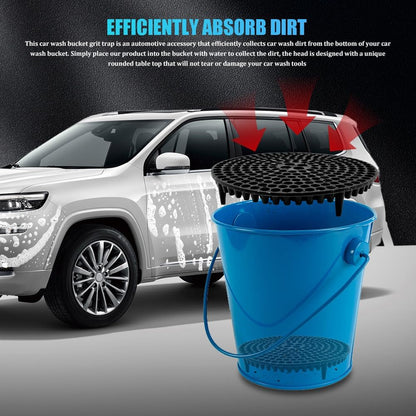 5 Gallon Car Wash Bucket Grit Trap Insert, Wash Buckets for Car Detailing, 10.2 Inch Diameter Car Wash Filter for Removing Dirt & Grit, Cleaning Tools Car Bucket Gravel Guard Fit Cars (Black)