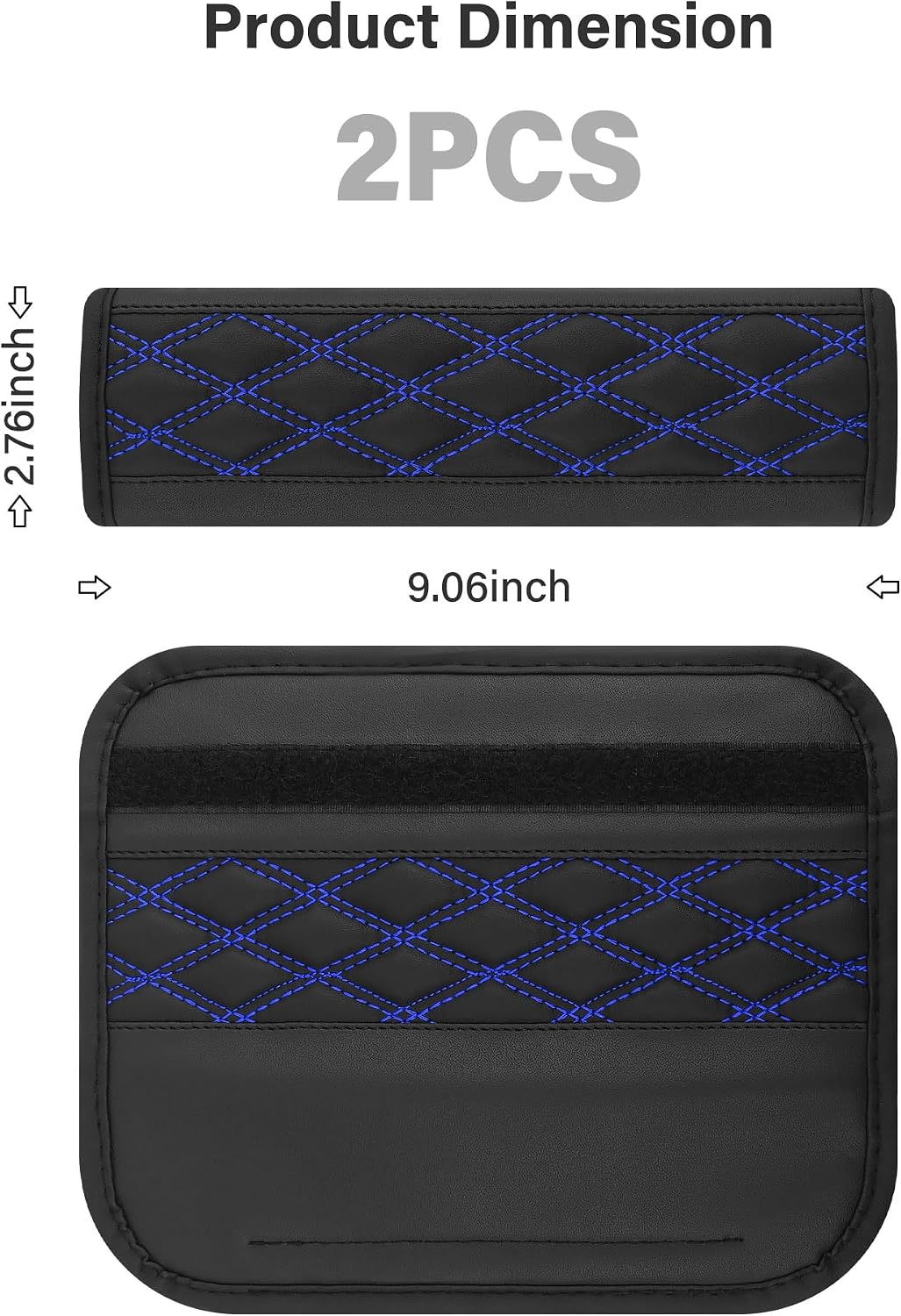 2PCS Car Seat Belt Cover Pads,Leather Seatbelt Covers Protect Shoulder and Neck Car Accessories Interior,Universal Car Seat Strap Pads Car Decorations for Most Cars Trucks (Black/Red)
