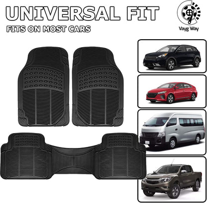 VaygWay Heavy Duty Cargo Liner Trunk Floor Mat – All Weather Trunk Protection Floor Mat - Black Rubber Trimmable Durable Cargo Auto Mat – Universal Fit Car SUV Truck Auto