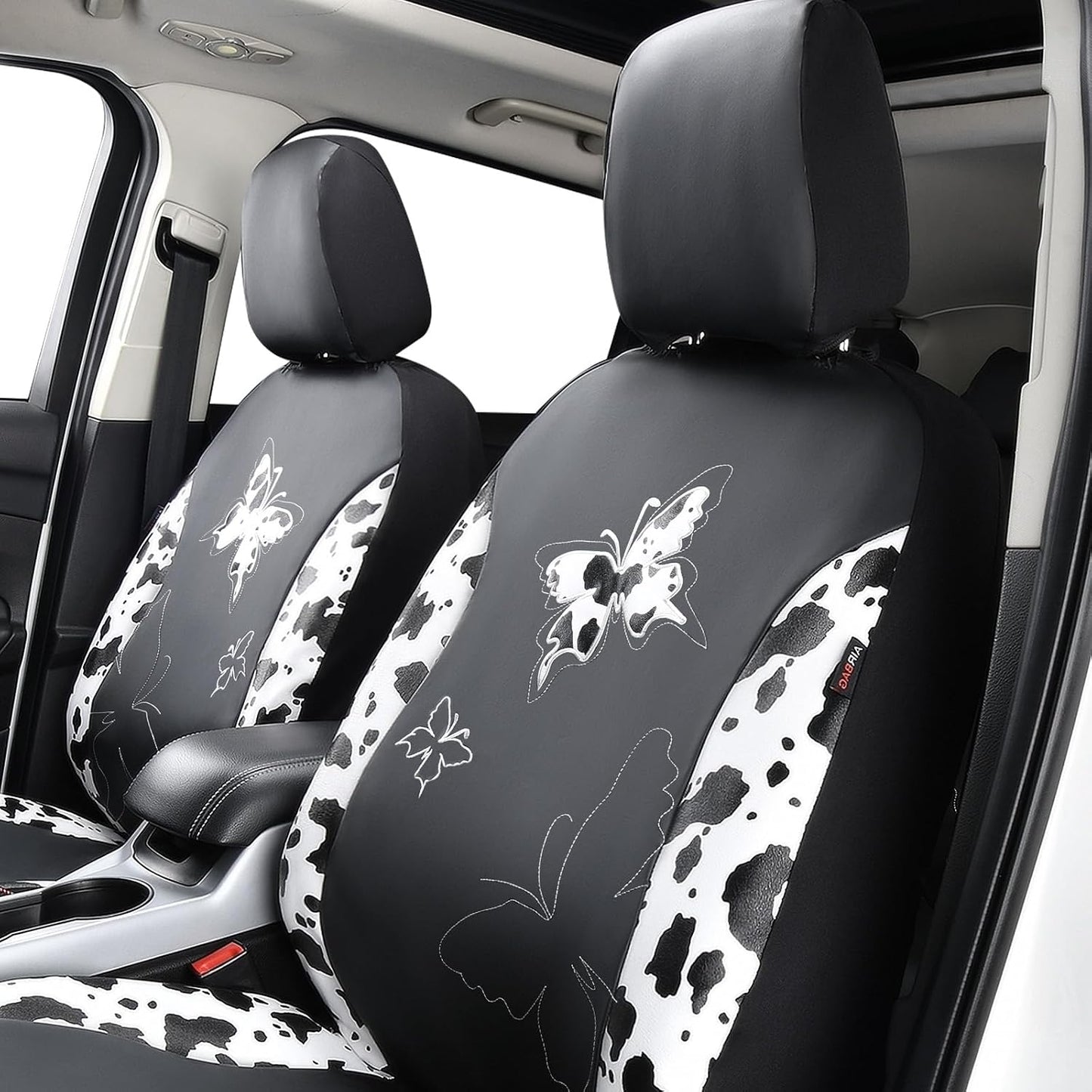 Flying Banner Butterfly car seat Covers ful Set Fashion Universal Lady Woman Female Rear Bench Split Colorized (Pink, 2 Fronts - Lace)