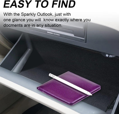 Car Registration and Insurance Holder, Car Accessories Vehicle Glove Box Car Organizer Women Wallet Case for Cards, Essential Document, Driver License by Cacturism, Pink | for Cards