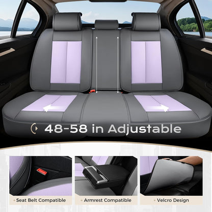 Coverado Seat Covers Full Set, Black Seat Covers for Cars 5 Seats, Car Seat Protector, Waterproof Nappa Leather Car Seat Cushion, Front and Rear Car Seat Cover Fit for Most Sedans SUV Pick-up Truck - Colors A