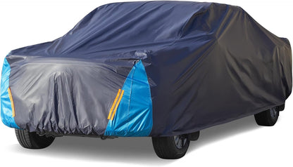 Car Cover Waterproof All Weather for Automobiles, 6 Layers Outdoor Full Exterior Cover Rain Sun UV Snowproof Protection with Zipper Cotton, Mirror Pocket for Sedan (190-195 inch)