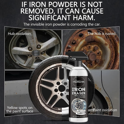 Iron Eraser Rust Remover Spray, 2026 New Iron Powder Instant Remover, Professional Fast-Acting Rust and Brake Dust Remover for Automotive Surface (1)