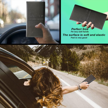 Premium Car Registration and Insurance Holder,Black Registration Insurance Card Holder,Glove Box Organizer Makes Your Documents In Order.